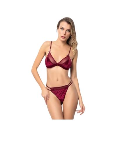 Miorre Bliss Velvet Tül Detaylı Kadife Bralet Takım 001